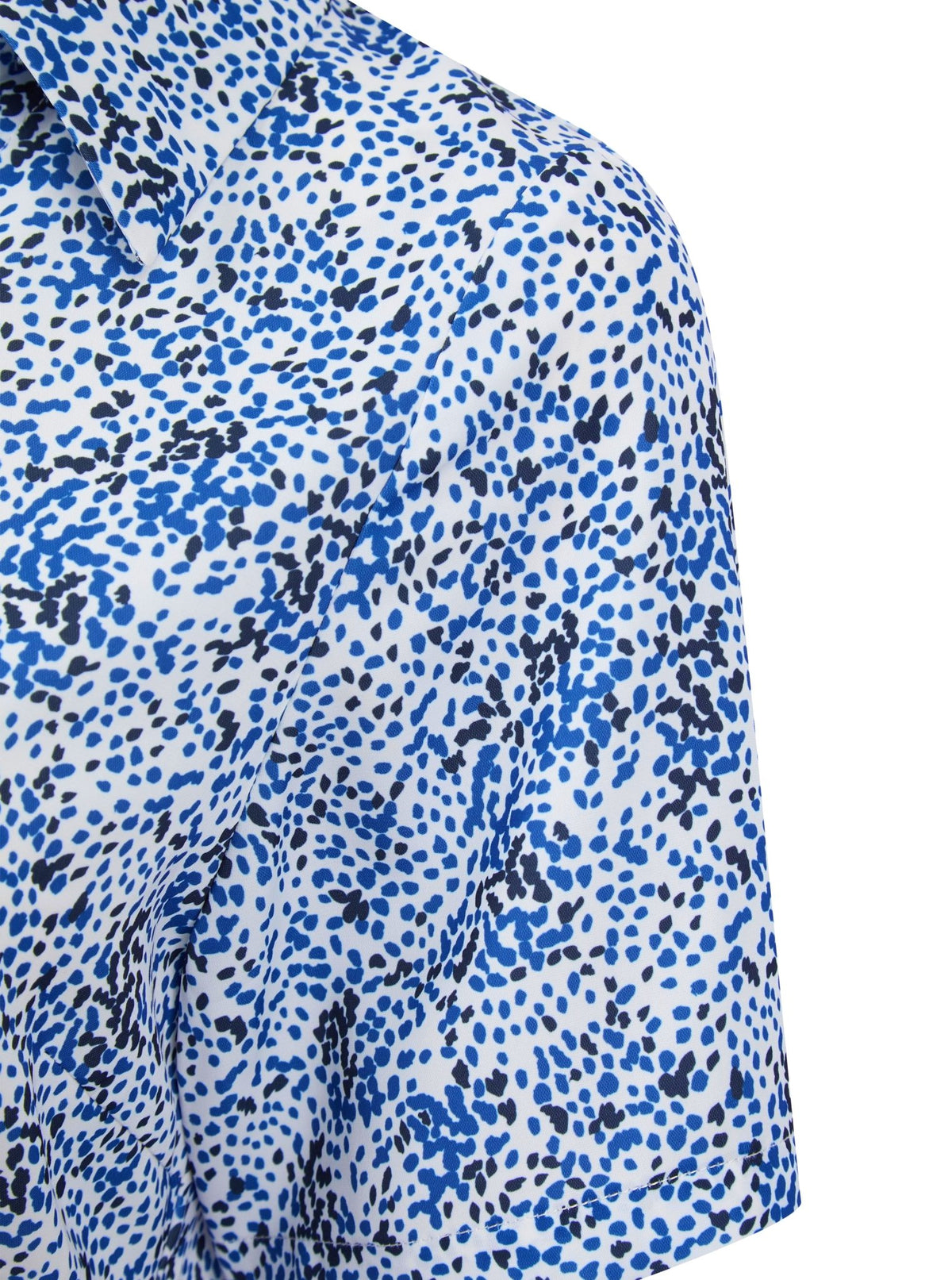 Womens Short Sleeve Blouse with Removable Tie - White Scatter Print Blouses Arcaras