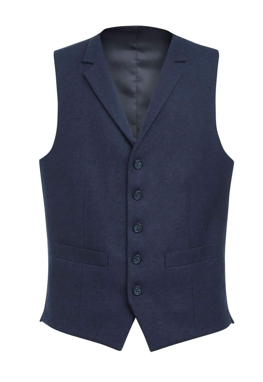 1859: Rockwood Mens Waistcoat Mens Waistcoat Brook Taverner Navy Herringbone S