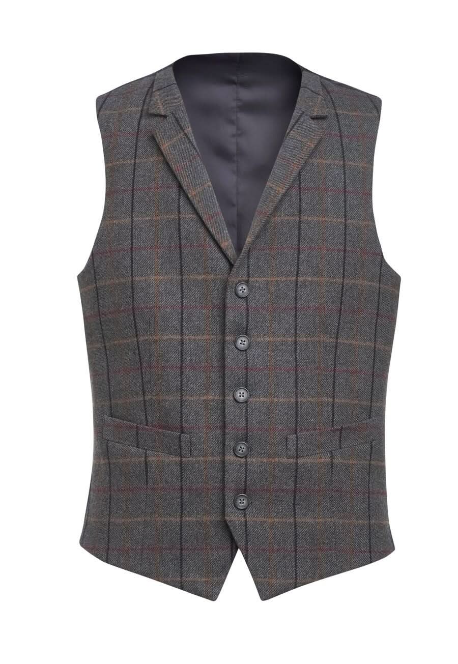 1859: Rockwood Mens Waistcoat Mens Waistcoat Brook Taverner Grey/Brown S
