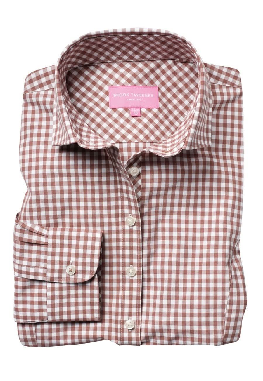 Kansas Ladies Gingham Shirt Womens Long Sleeve Shirts Brook Taverner