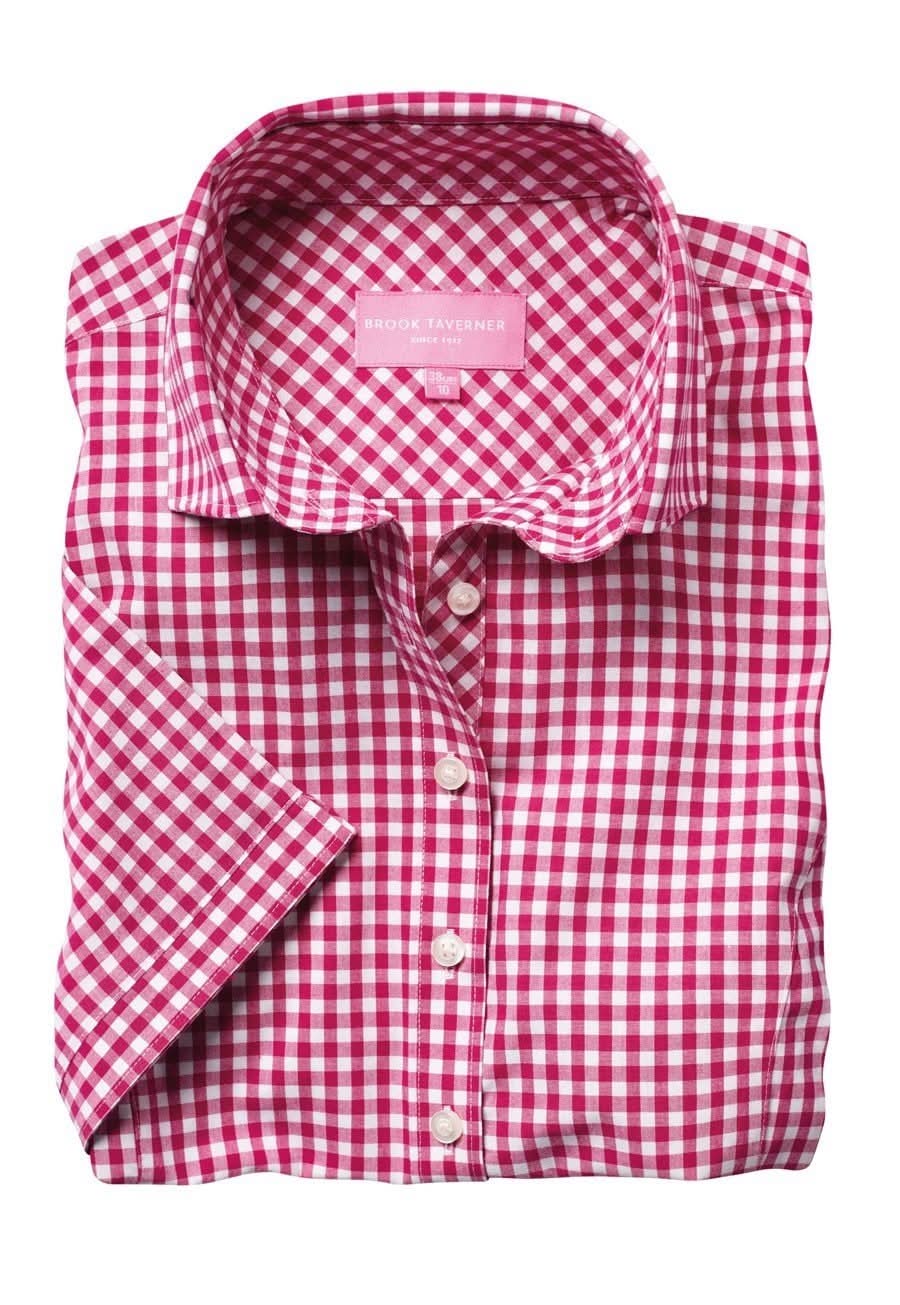 Tulsa Ladies Gingham Shirt Womens Short Sleeve Shirts Brook Taverner