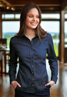 Banff Denim Look Ladies Shirt Womens Long Sleeve Shirts Brook Taverner