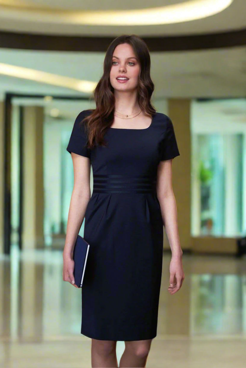 Bordeaux Ladies Curved Neck Dress Dresses Brook Taverner