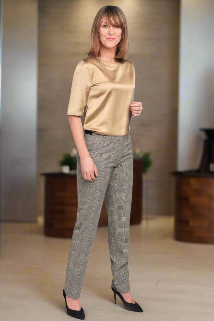 2364: Stella Ladies Check Trouser Ladies Suit Trouser Brook Taverner