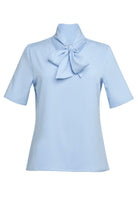 Flavia Ladies Tie Neck Blouse Blouses Brook Taverner Sky Blue 6