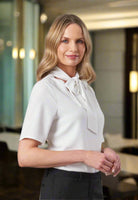 Flavia Ladies Tie Neck Blouse Blouses Brook Taverner White 6