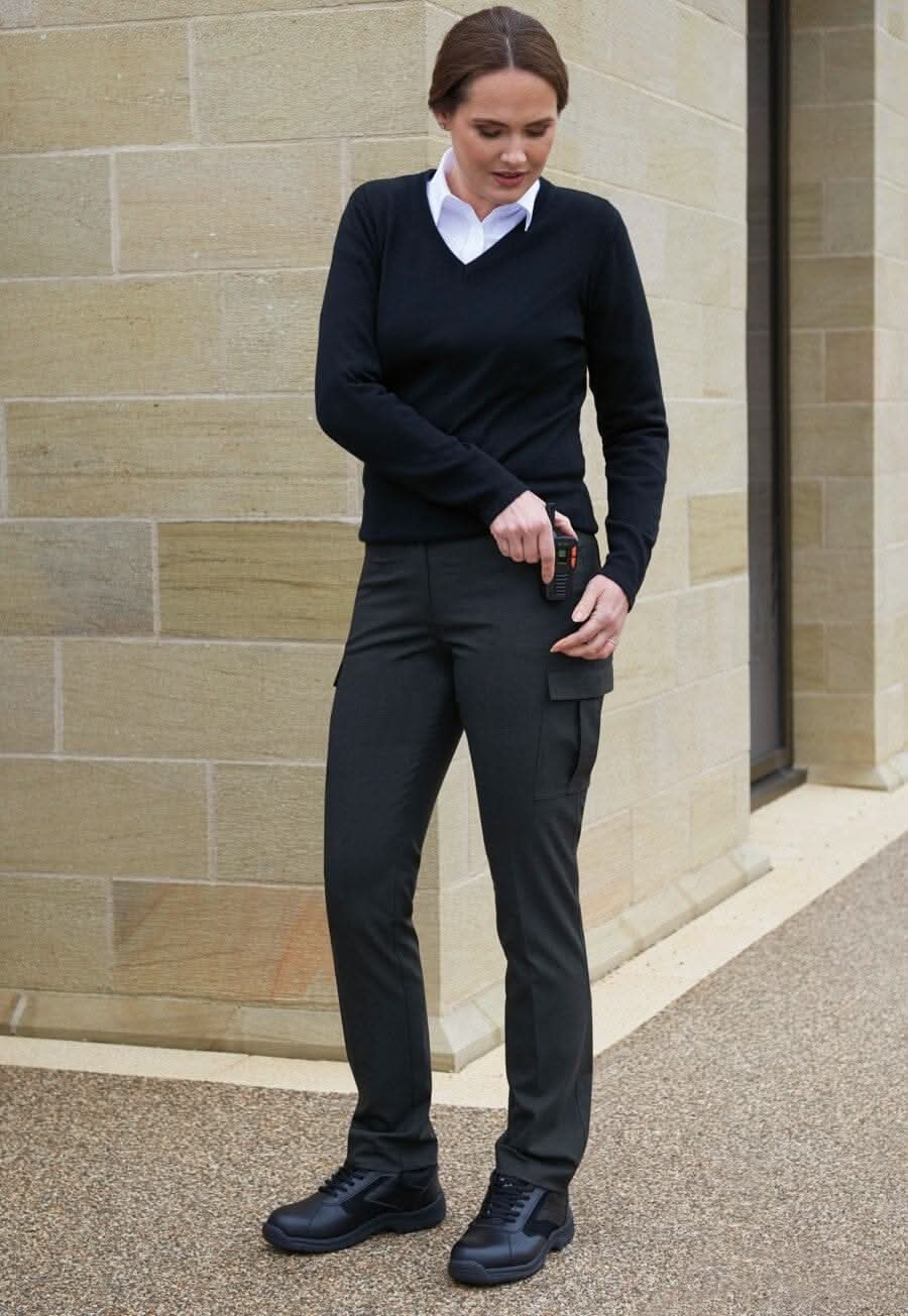 Nantes Ladies Cargo Trousers Ladies Suit Trouser Brook Taverner Charcoal 6 Short (27")