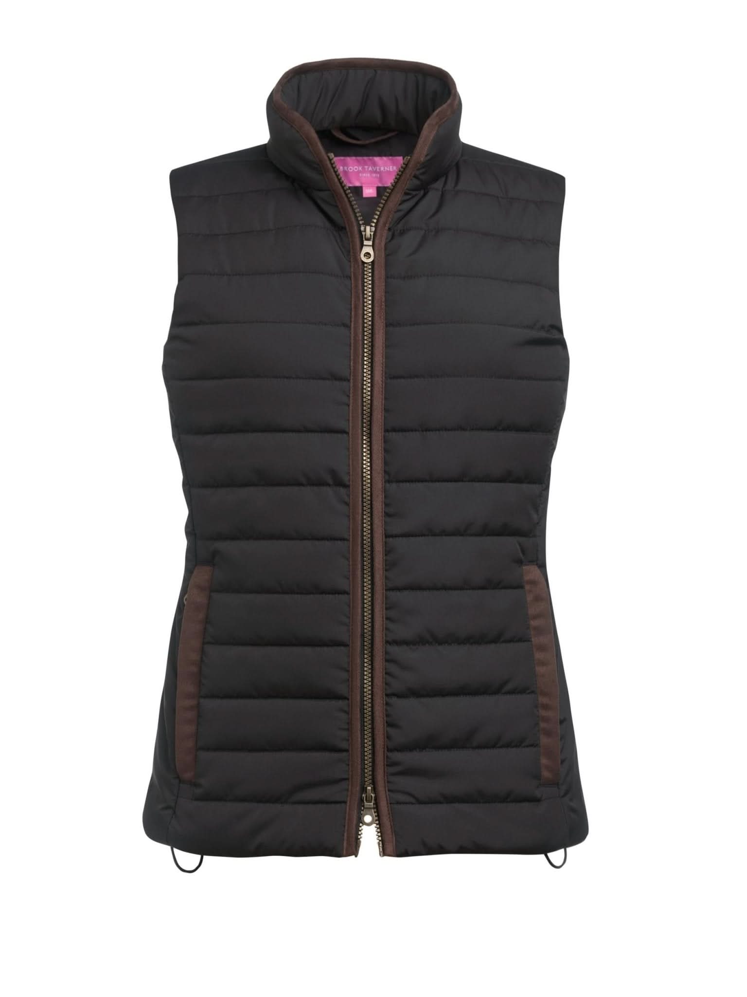 2377: Madison Quilted Ladies Gilet Womens Bodywarmers Brook Taverner Black XS