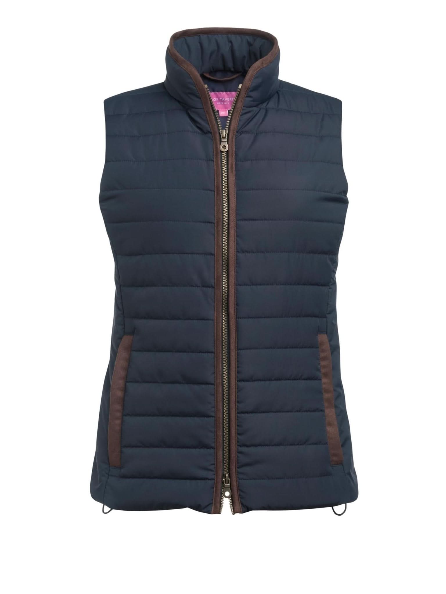 2377: Madison Quilted Ladies Gilet Womens Bodywarmers Brook Taverner Navy XS