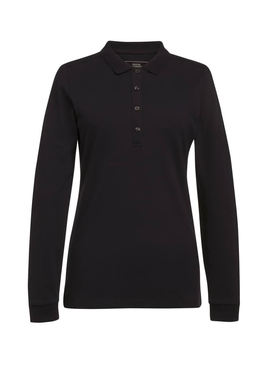 2378: Anna Premium Cotton Ladies Polo Shirt Womens Polos Brook Taverner Black XS