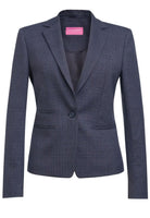 2382: Alegra Ladies Slim Fit Suit Jacket Ladies Suit Trouser Brook Taverner Navy Check 6 Regular