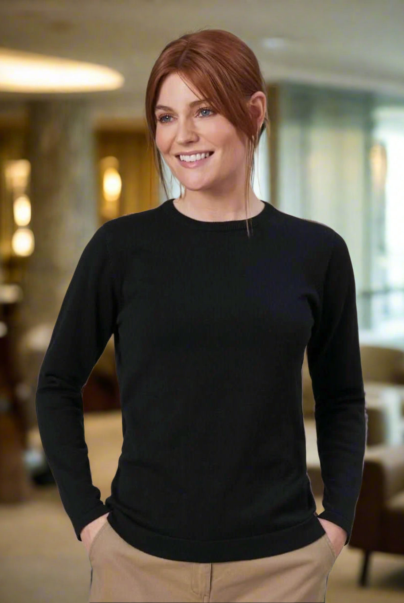 2384: Helena Ladies Crew Neck Jumper Womens Knitwear Brook Taverner