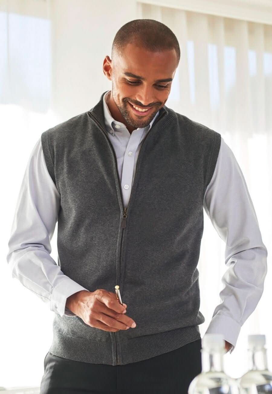 4372: Lincoln Mens Knitted Gilet Mens Knitwear Brook Taverner