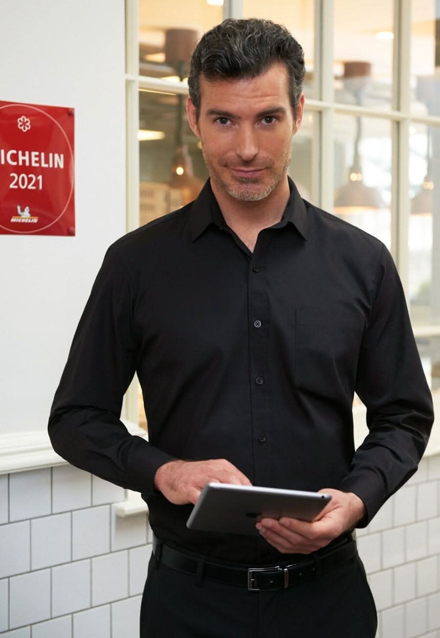 Juno Mens Long Sleeve Shirt Mens Long Sleeve Shirts Brook Taverner Black 14.5"