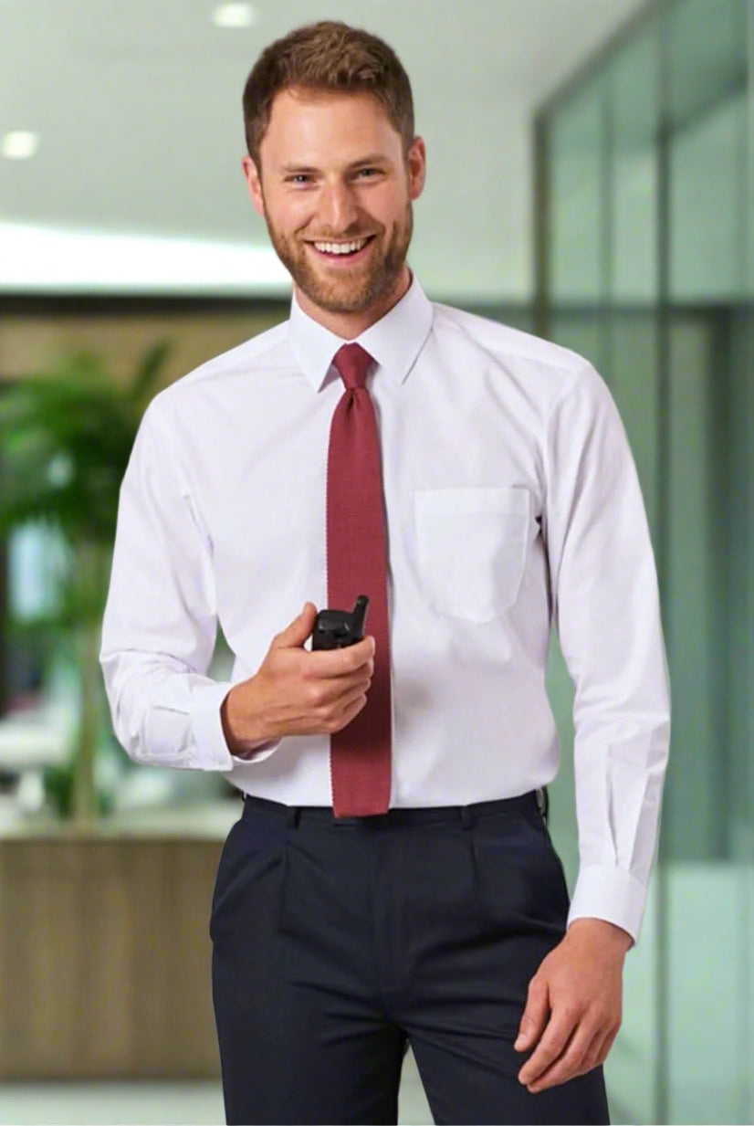 Juno Mens Long Sleeve Shirt Mens Long Sleeve Shirts Brook Taverner White 14.5"