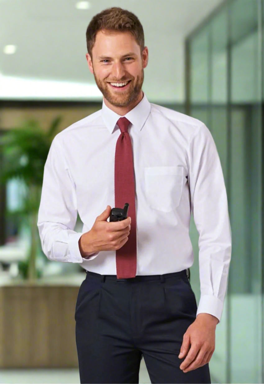 Juno Mens Long Sleeve Shirt Mens Long Sleeve Shirts Brook Taverner White 14.5"