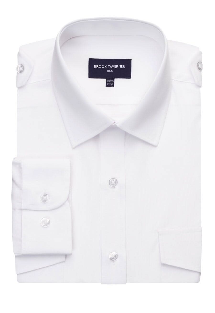 Hermes Mens Classic Fit Pilot Shirt Mens Long Sleeve Shirts Brook Taverner