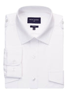 Ares Slim Fit Mens Pilot Shirt Mens Long Sleeve Shirts Brook Taverner White 14.5"