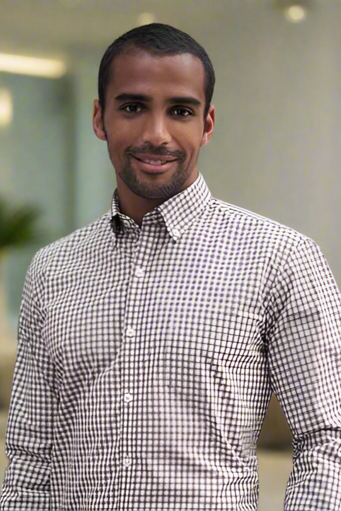 Montana Mens Gingham Shirt Mens Long Sleeve Shirts Brook Taverner Brown 14"