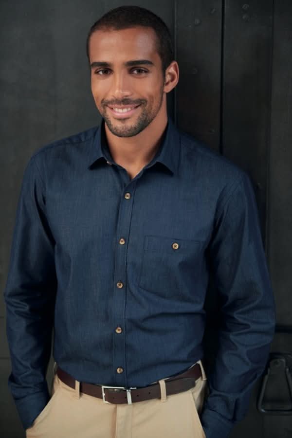 Jasper Mens Chambray Shirt Mens Long Sleeve Shirts Brook Taverner