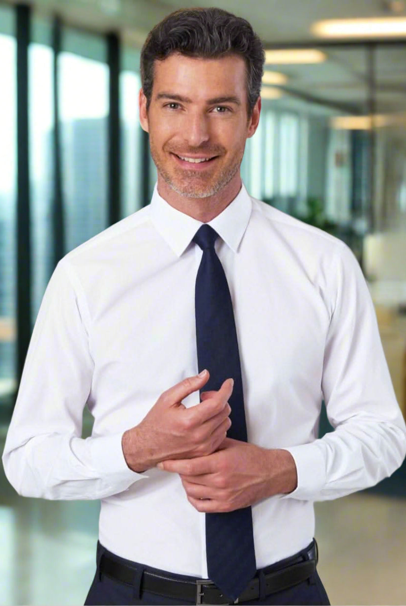 Vulcan Mens Slim Fit Shirt Mens Long Sleeve Shirts Brook Taverner White 14"