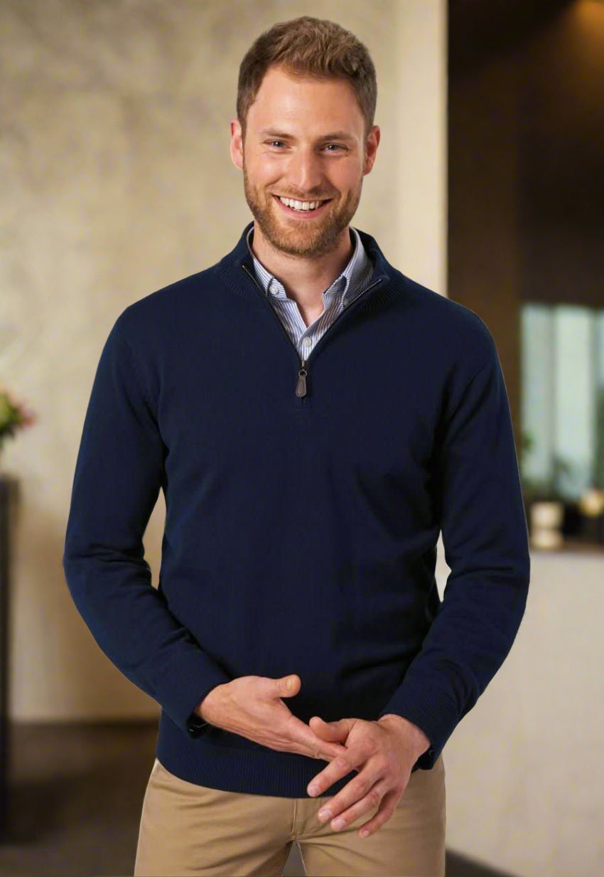7898: Dallas 1/4 Zip Mens Jumper Mens Knitwear Brook Taverner