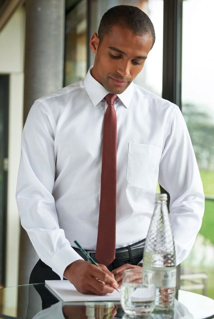 Ortona Mens Classic Fit Shirt Mens Long Sleeve Shirts Brook Taverner White 14"