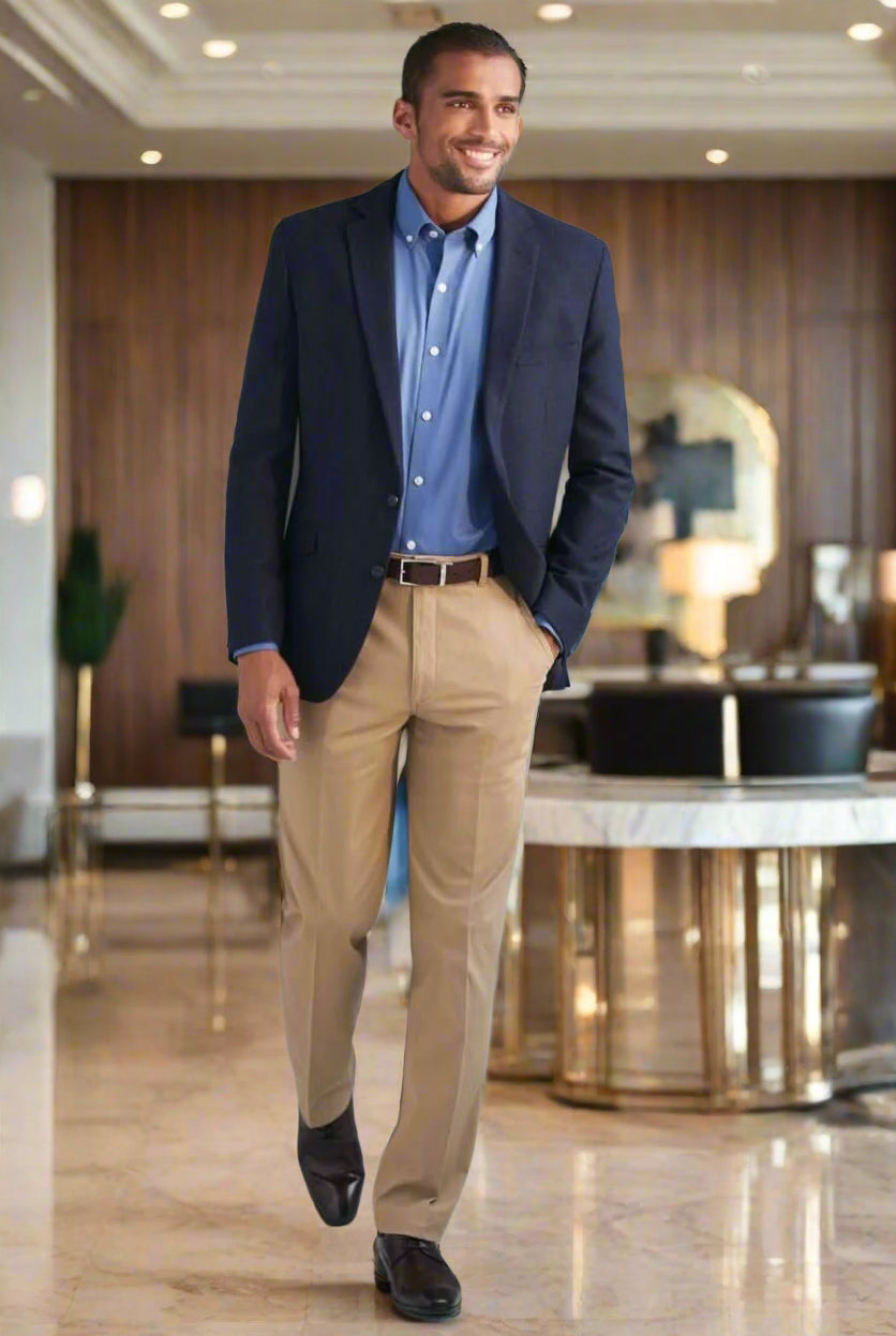 Denver Mens Classic Fit Bright Chino Mens Chinos Brook Taverner Beige 32" Short