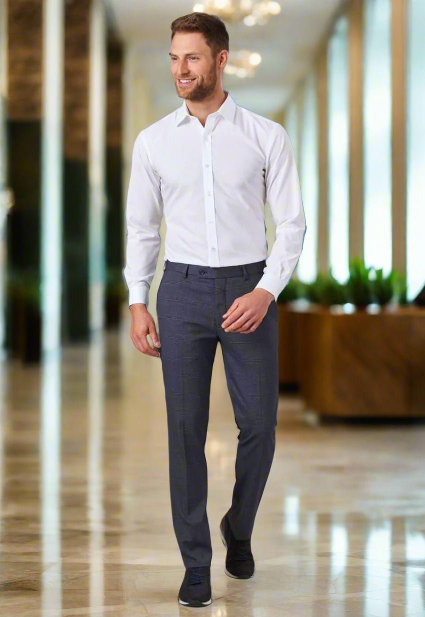 8934: Fabian Mens Slim Fit Checked Trouser Mens Suit Trouser Brook Taverner