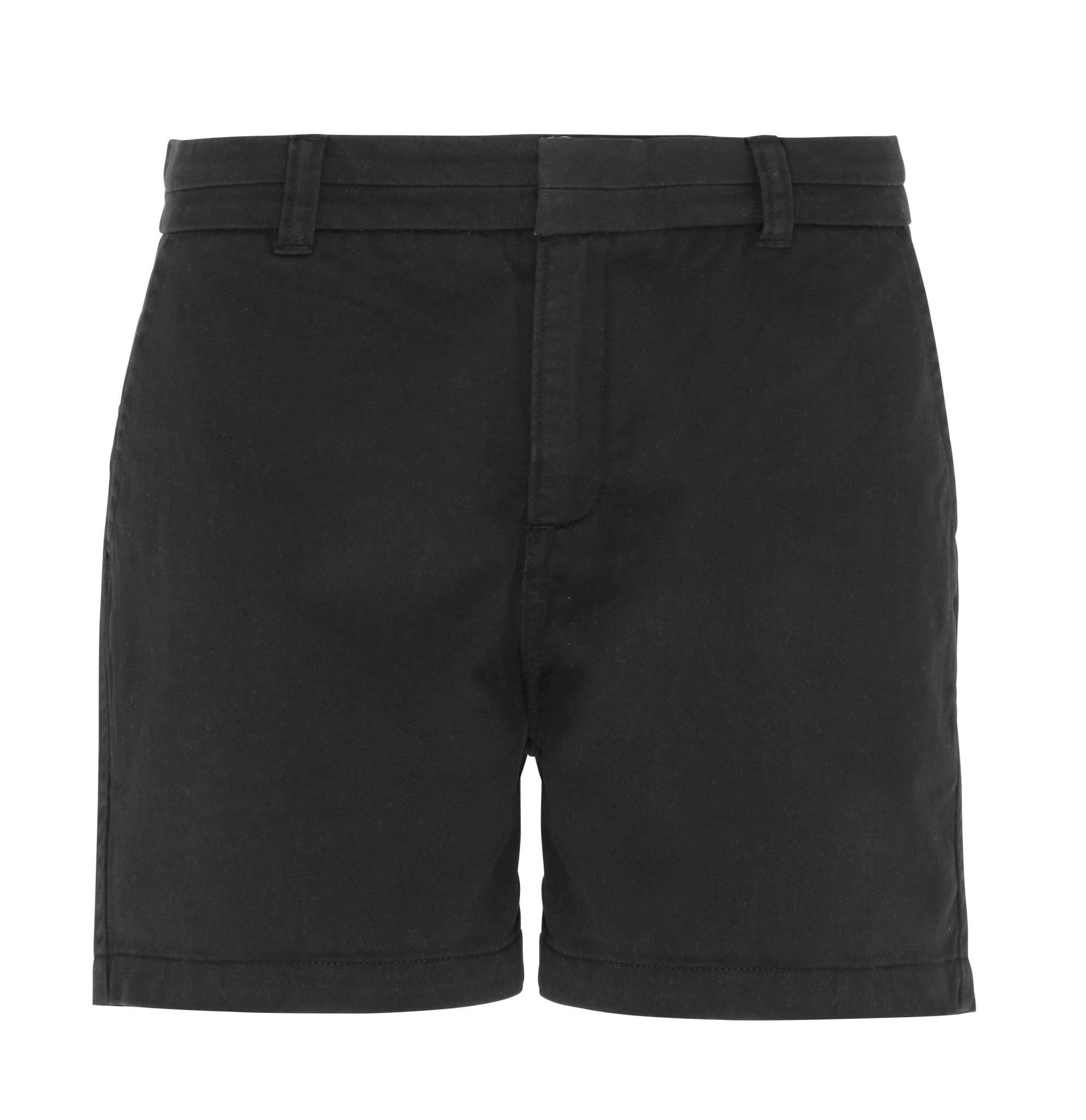 AQ061: Ladies Chino Shorts Womens Chinos Asquith & Fox Black 2XS