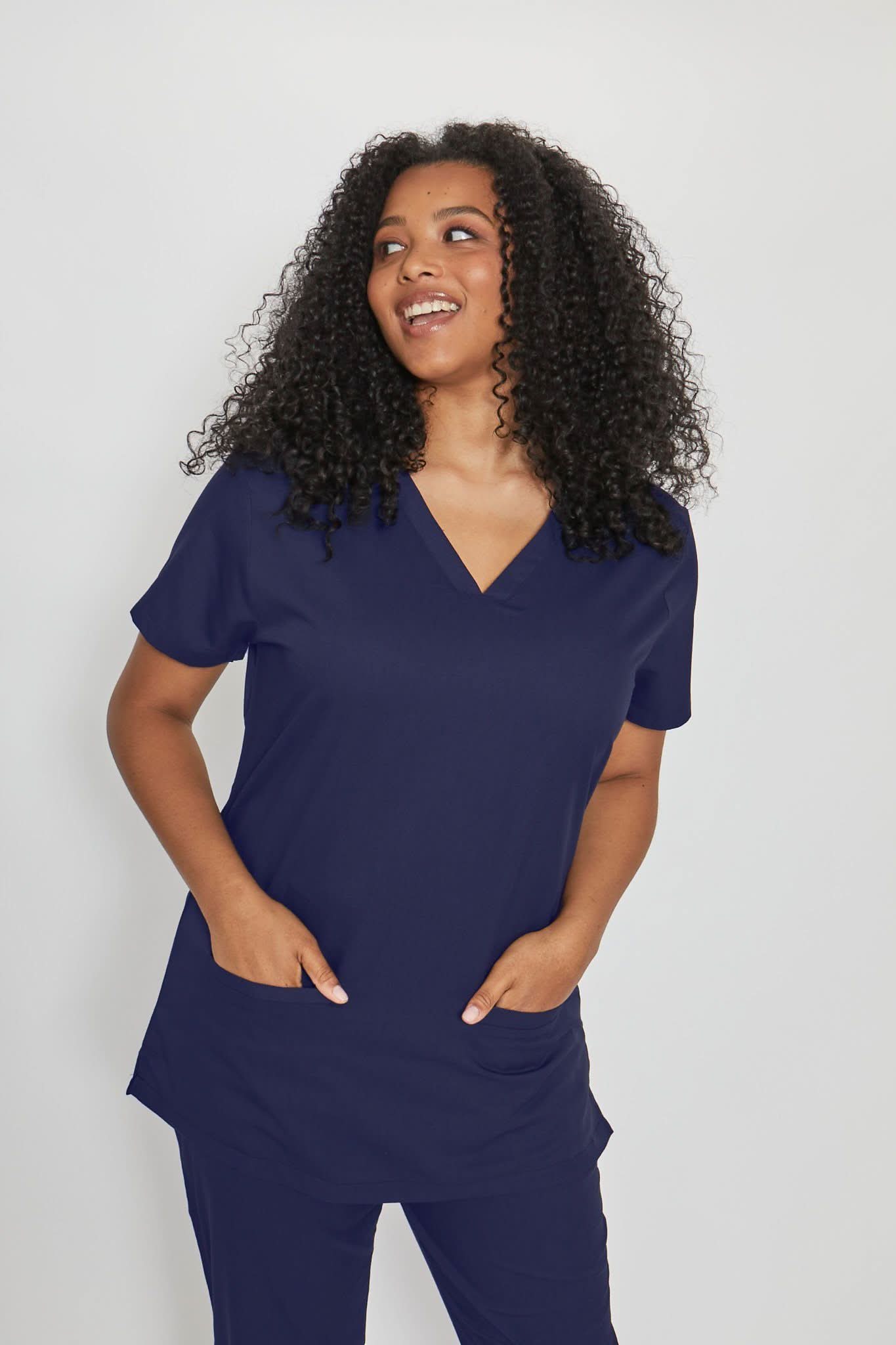 Ari Ladies Simki Scrub Top Scrubs Behrens Navy 2XS