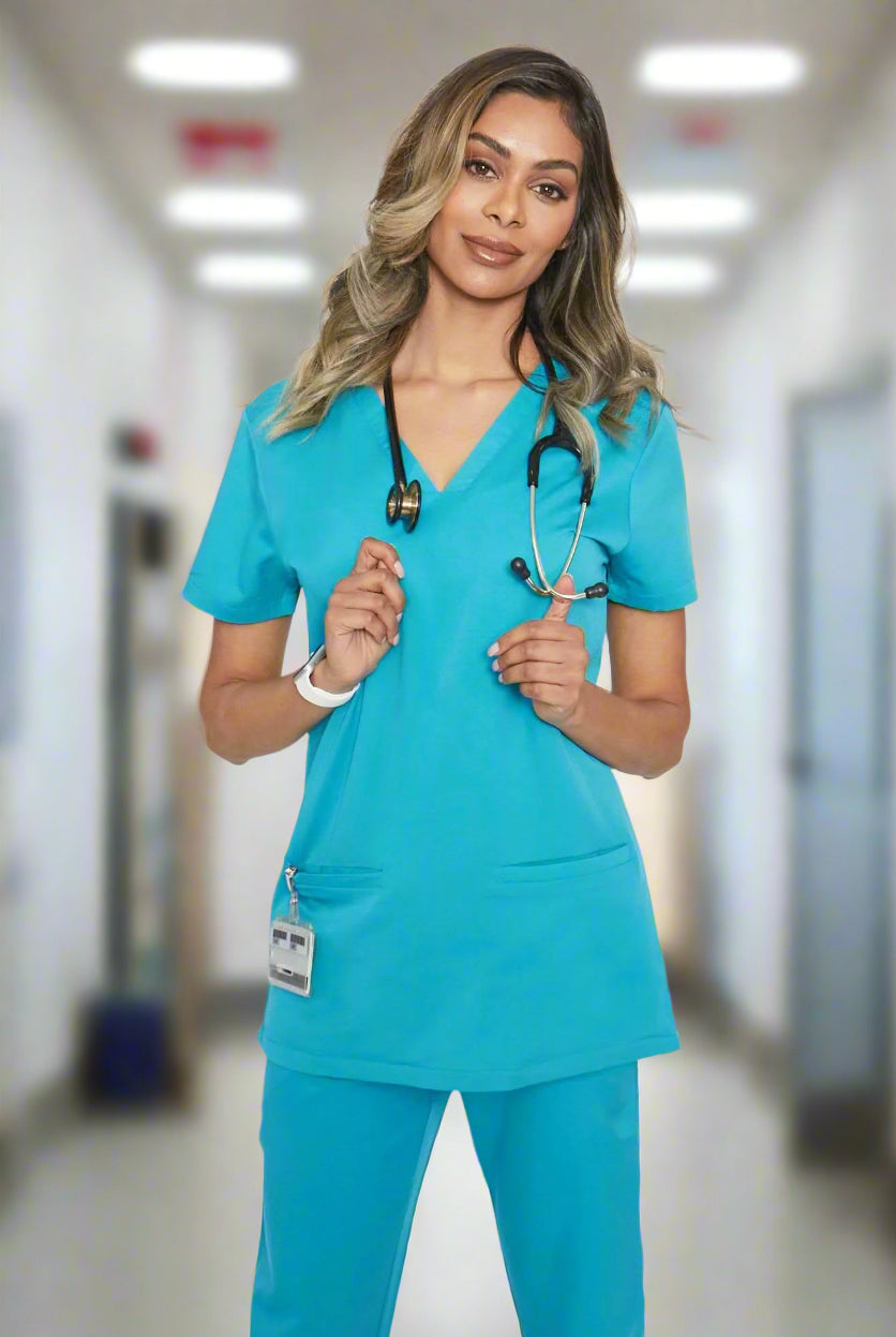 Ari Ladies Simki Scrub Top Scrubs Behrens Teal 2XS