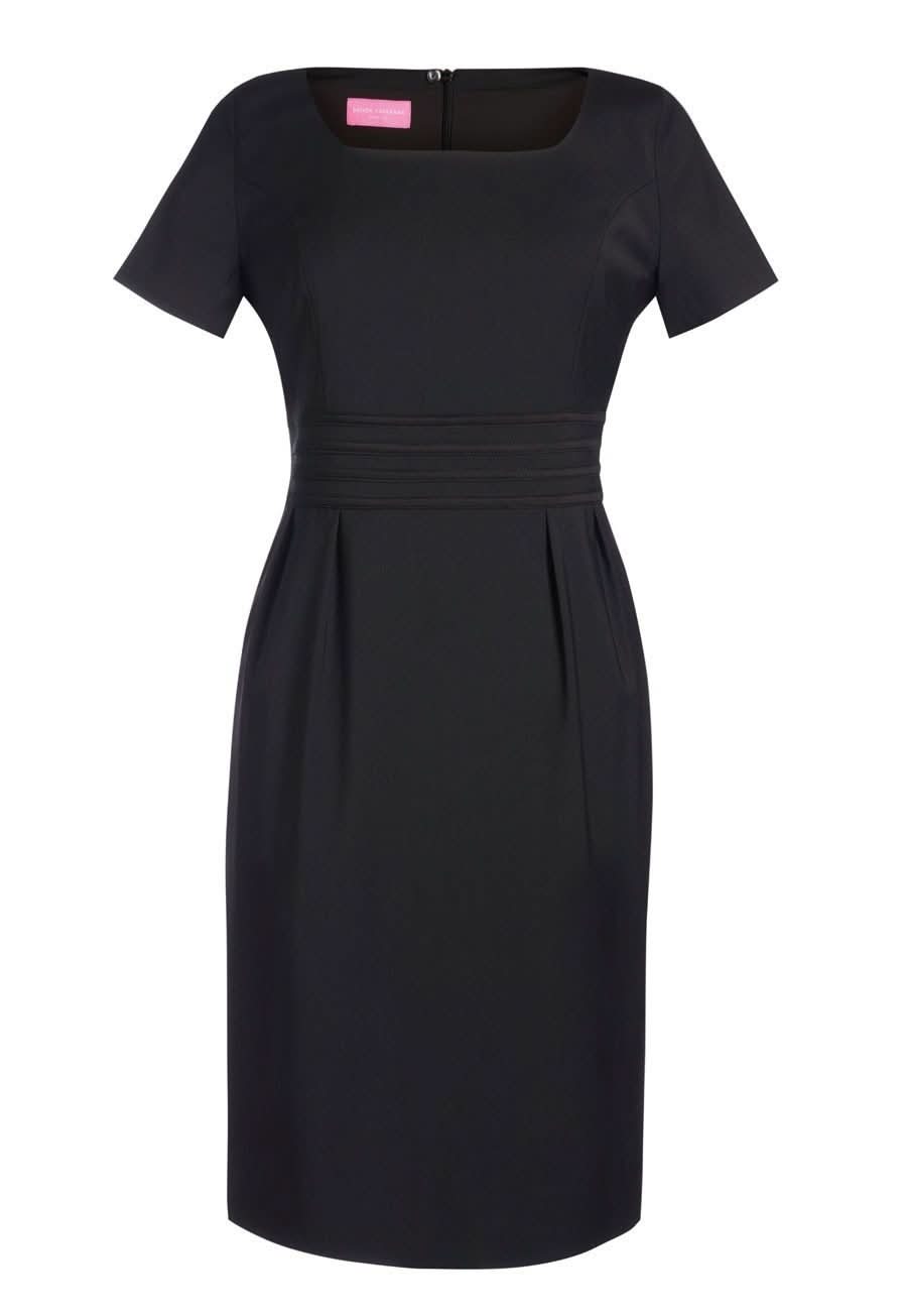 Bordeaux Women's Curved Neck Dress Dresses Brook Taverner Black 6 Regular