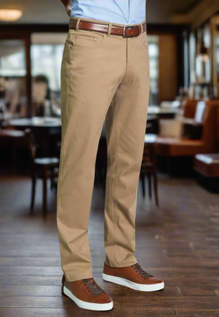 Brunswick Mens Chino Trousers Mens Chinos Brook Taverner Beige 28" Short
