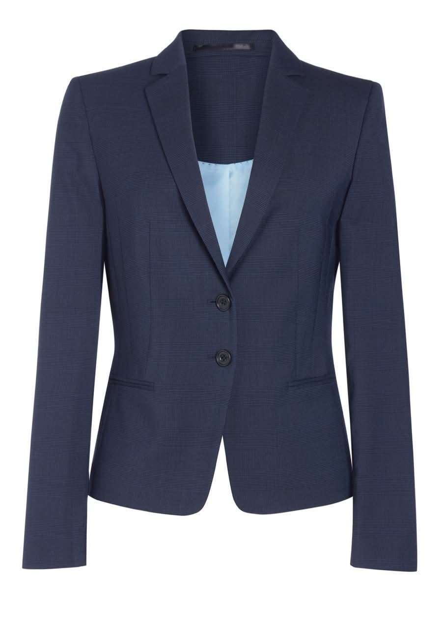 Calvi Signature Women's Slim Fit Suit Jacket Ladies Suit Jacket Brook Taverner Navy Check 6 Short