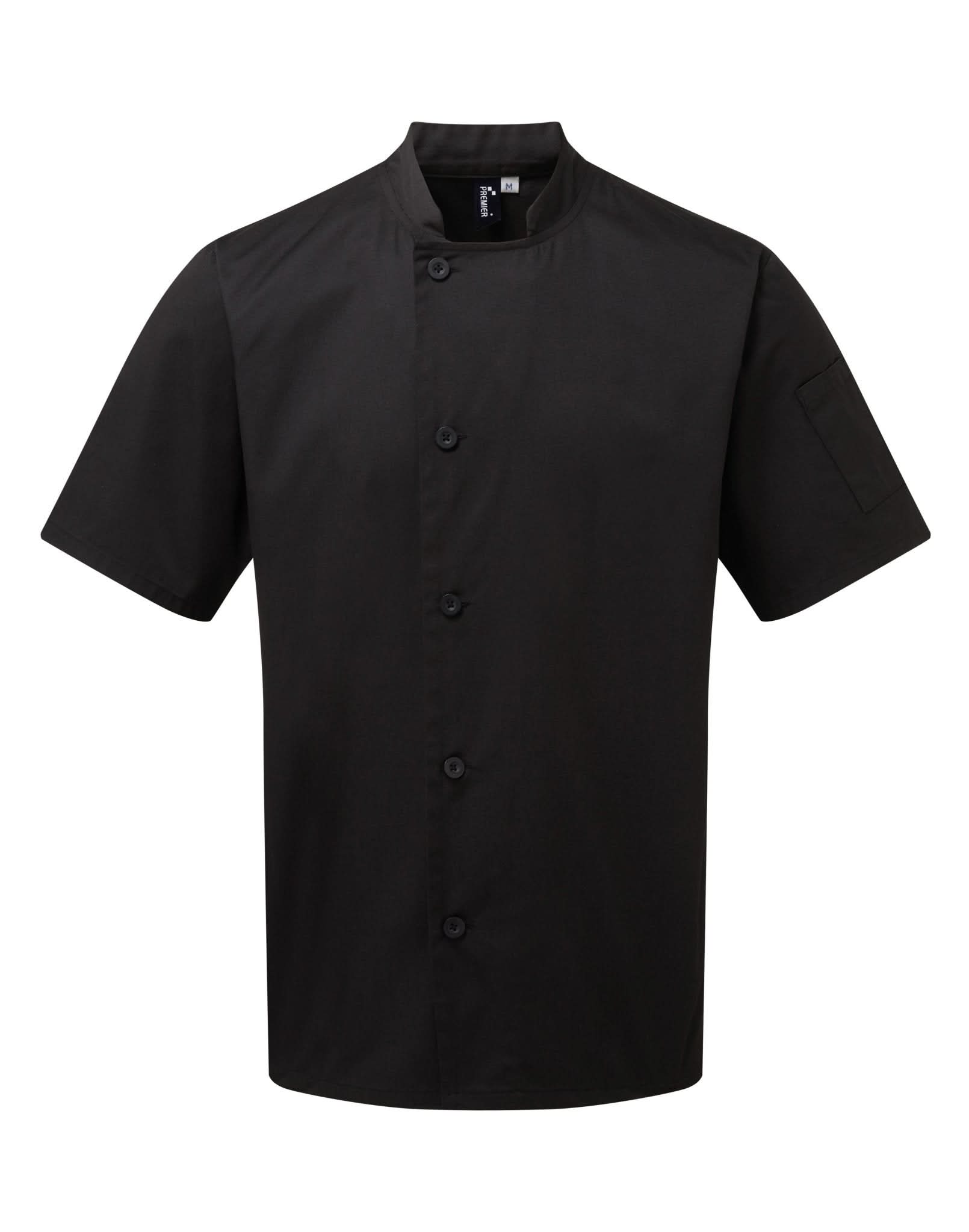 PR900: Chefs Short Sleeve Jacket Chefs Jacket Premier Black XS
