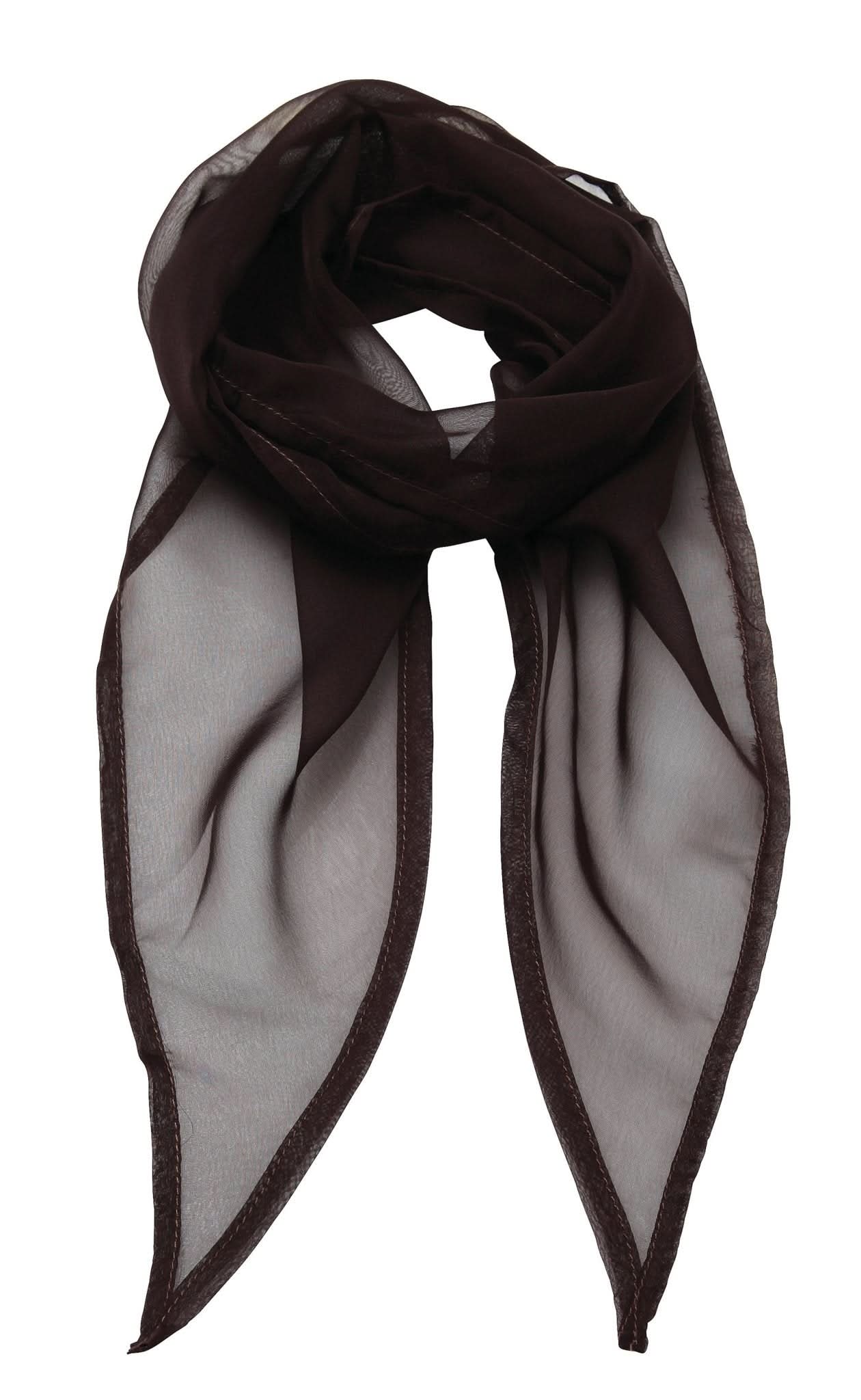 PR740: Ladies Chiffon Scarf Scarves Premier Brown Regular