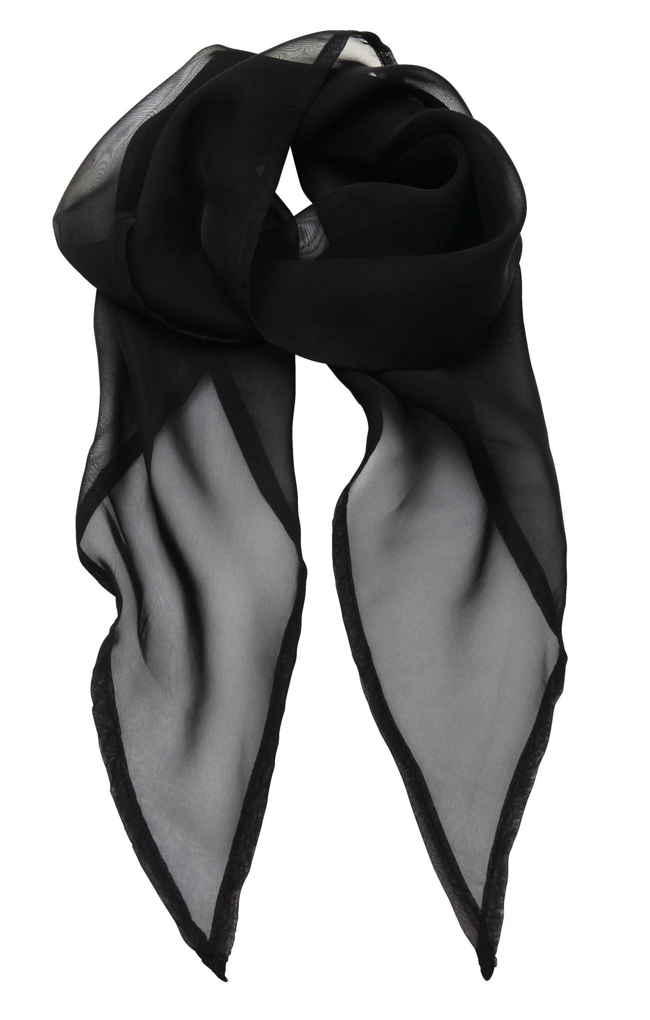 PR740: Ladies Chiffon Scarf Scarves Premier Black Regular