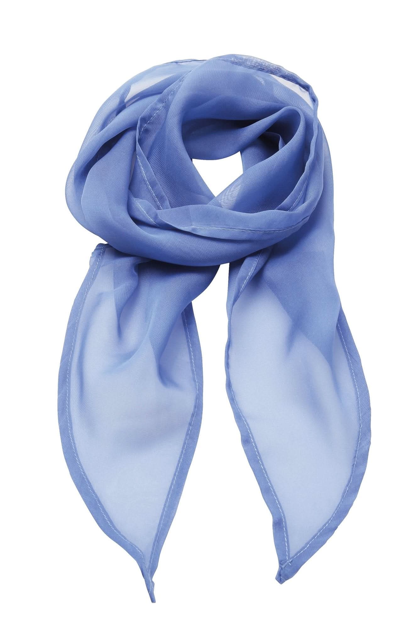 PR740: Ladies Chiffon Scarf Scarves Premier Mid Blue Regular