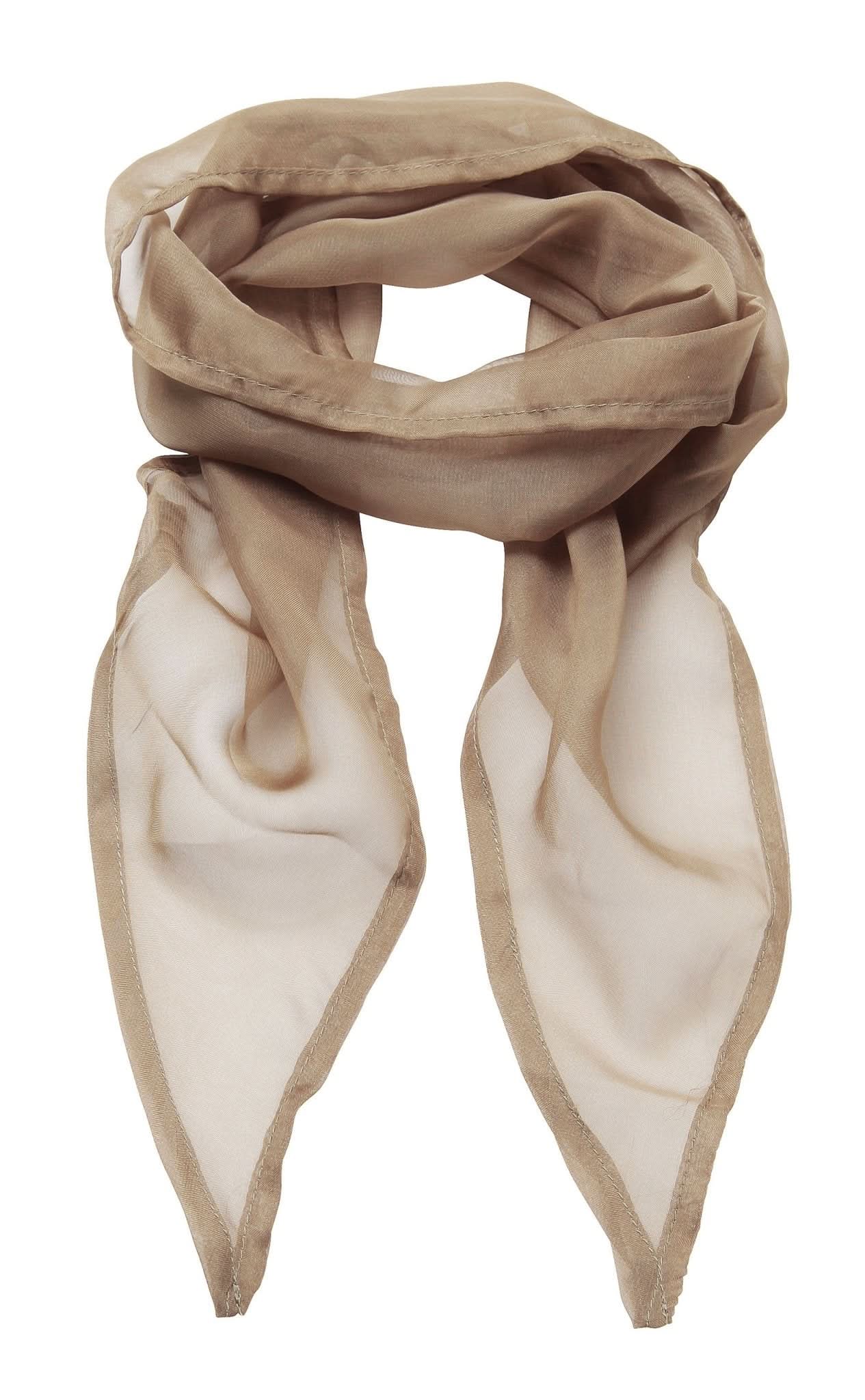 PR740: Ladies Chiffon Scarf Scarves Premier Khaki Regular