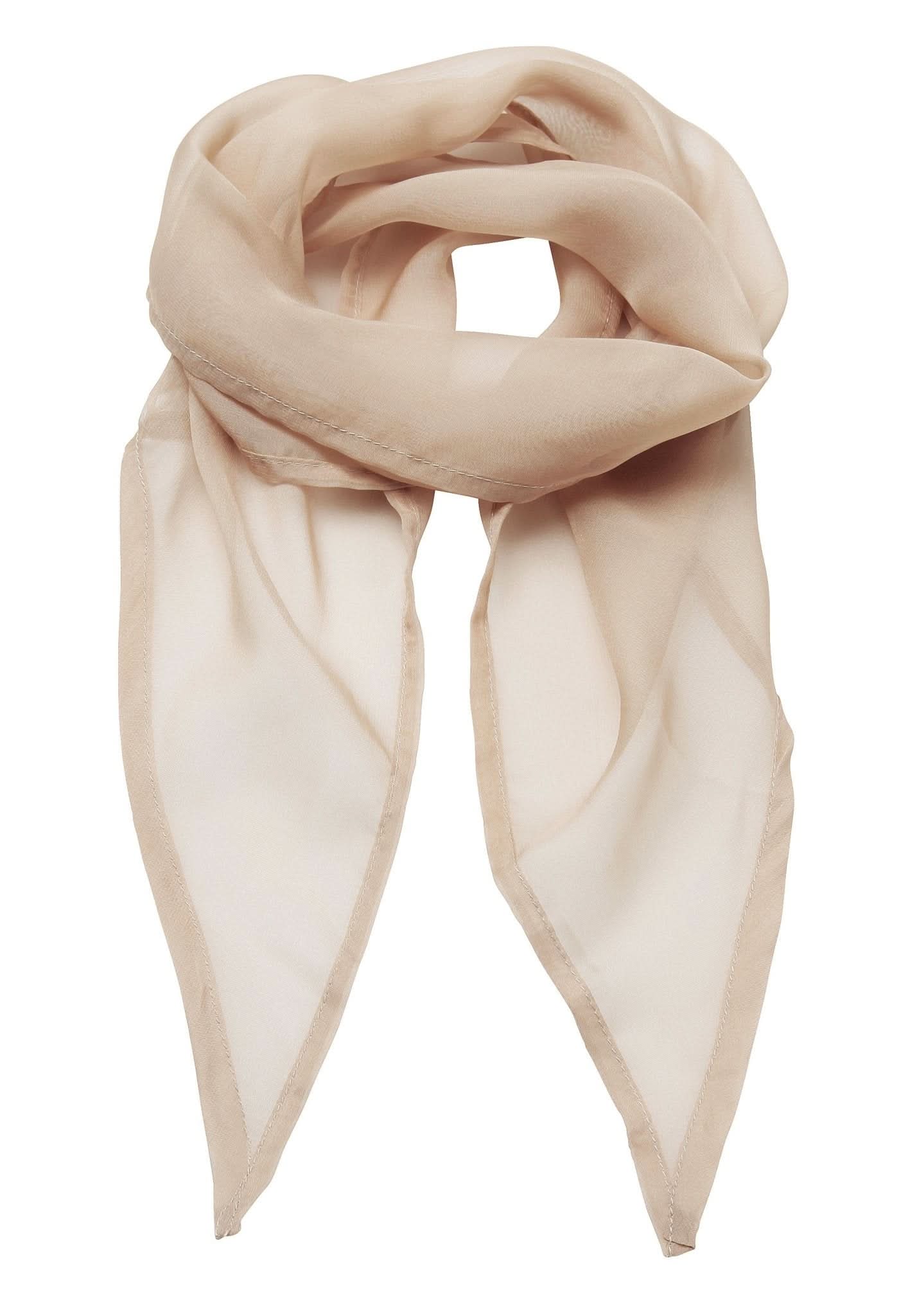 PR740: Ladies Chiffon Scarf Scarves Premier Natural Regular