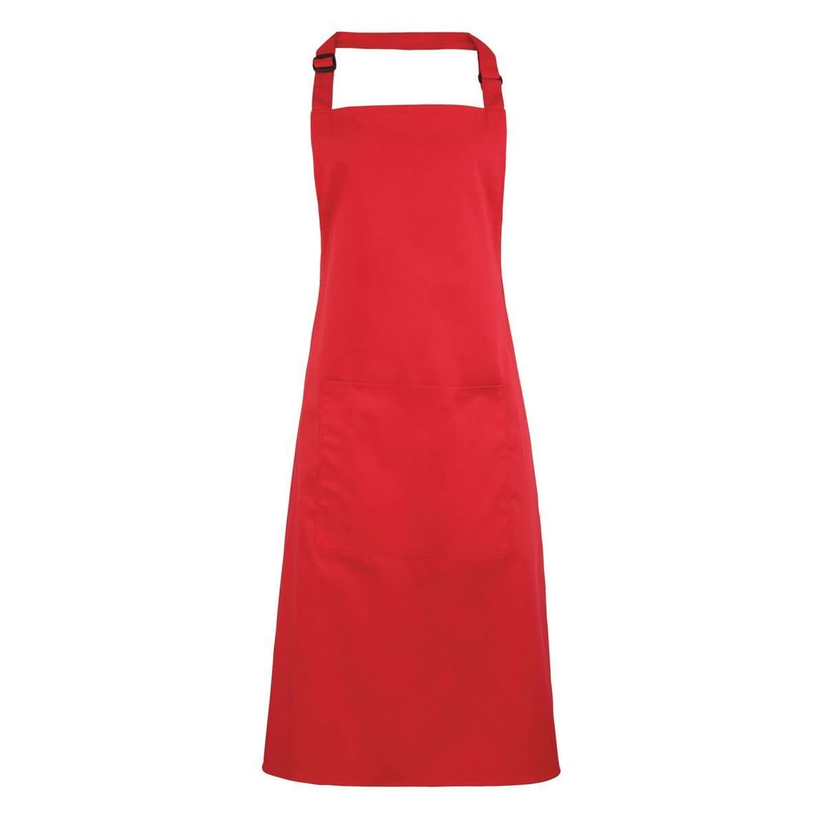 Colours Bib Apron - with Pocket Aprons Premier Strawberry Red