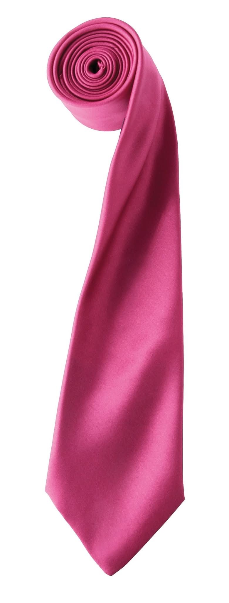 PR750: Colours Satin Tie Ties Premier Hot Pink Regular