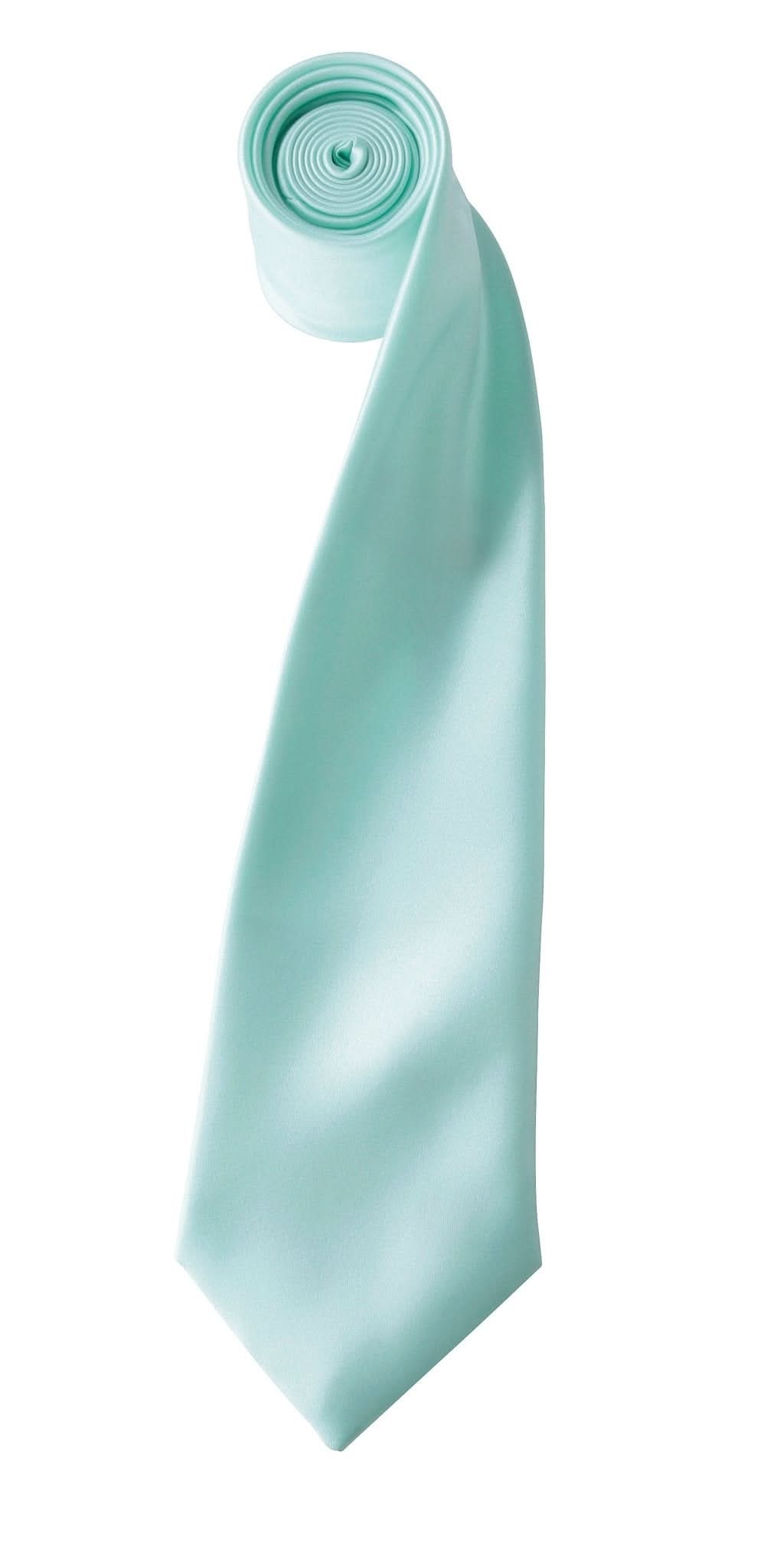 PR750: Colours Satin Tie Ties Premier Aqua Regular