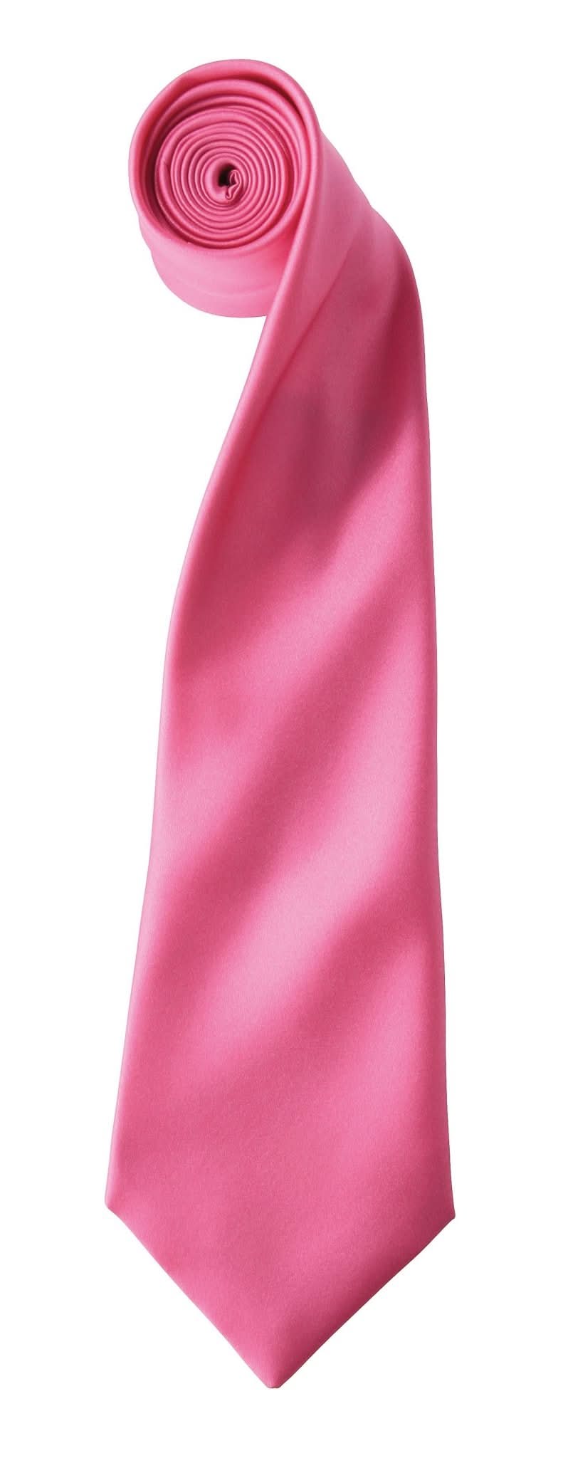 PR750: Colours Satin Tie Ties Premier Fuchsia Regular