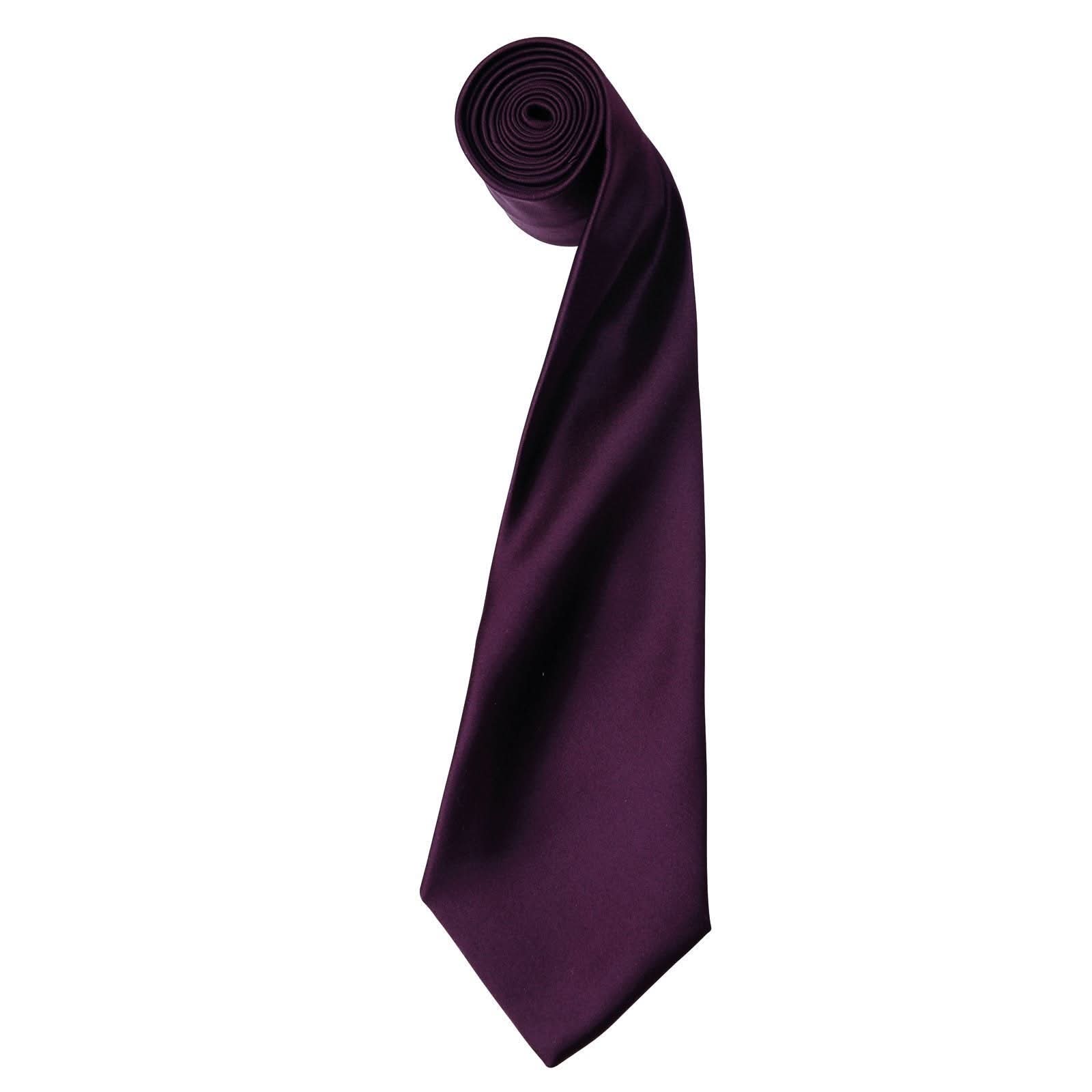 PR750: Colours Satin Tie Ties Premier Aubergine Regular