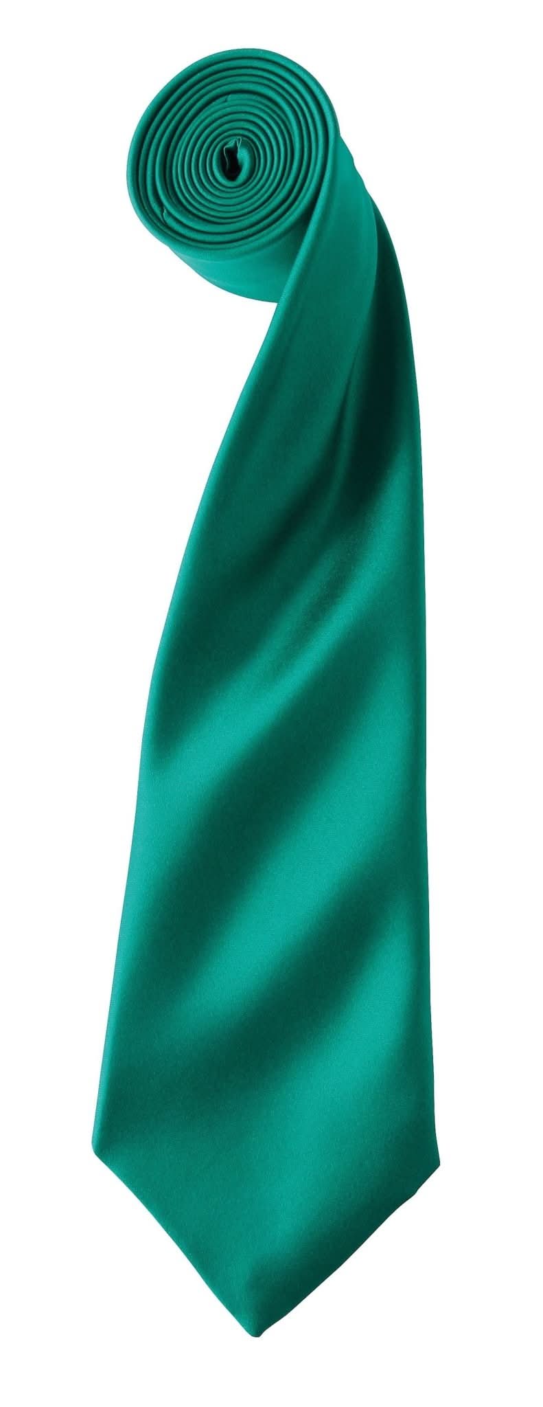 PR750: Colours Satin Tie Ties Premier Emerald Regular