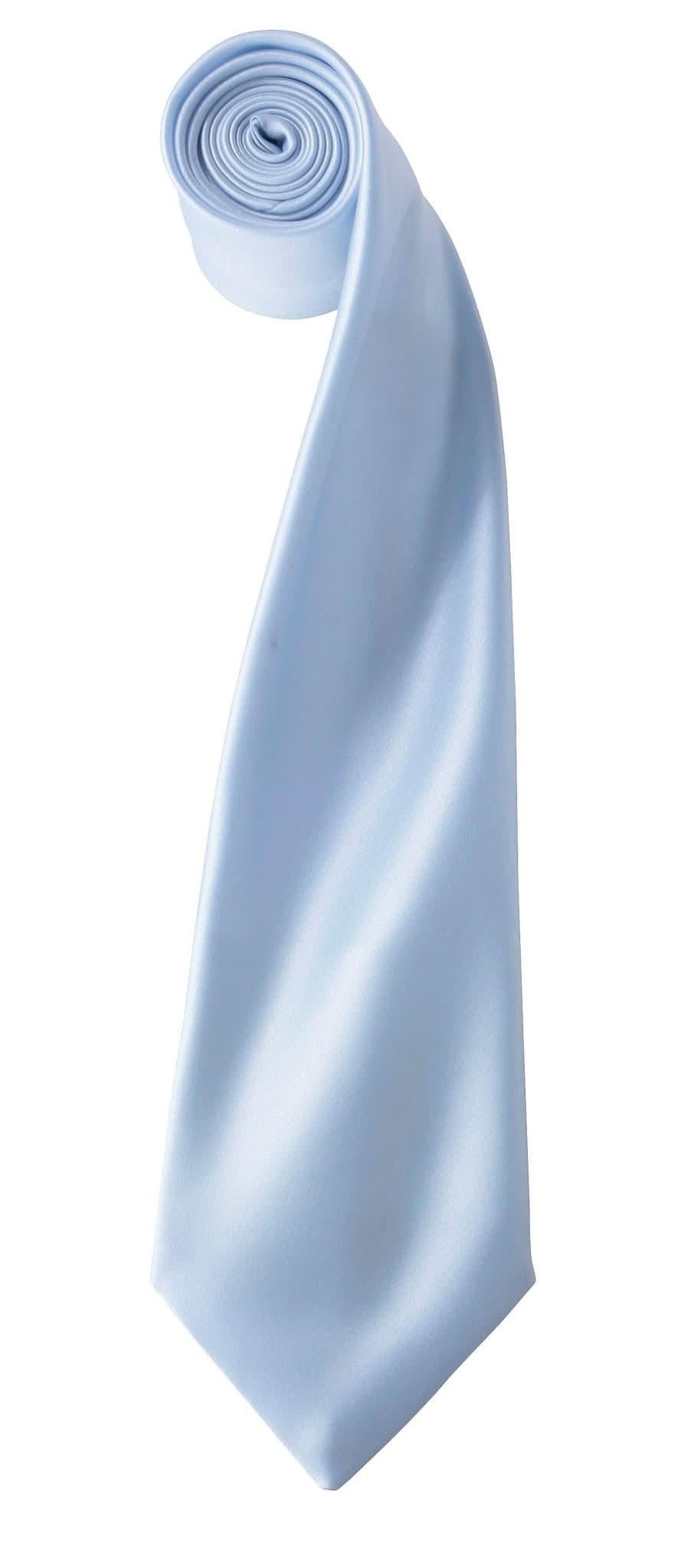 PR750: Colours Satin Tie Ties Premier Light Blue Regular