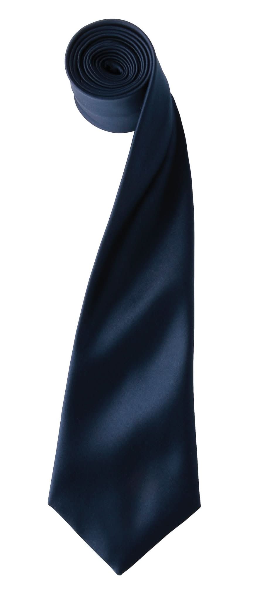 PR750: Colours Satin Tie Ties Premier Navy Regular