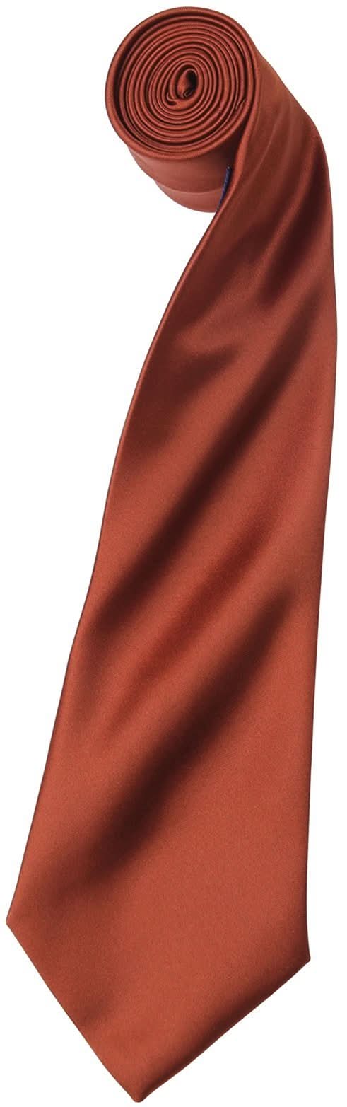 PR750: Colours Satin Tie Ties Premier Chestnut Regular